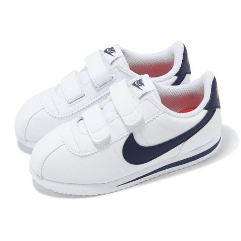 NIKE 耐吉 休閒鞋 Cortez Basic 小童鞋 白 藍 魔鬼氈 皮革 嬰兒鞋 小朋友 904769-106