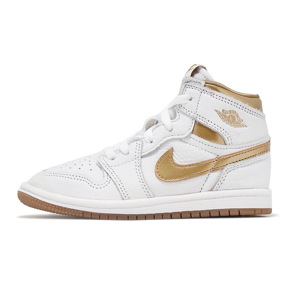 NIKE 耐吉   Air Jordan 1 High OG TD 童鞋 白 金 學步鞋 小童 親子鞋 喬丹  FD2598-107