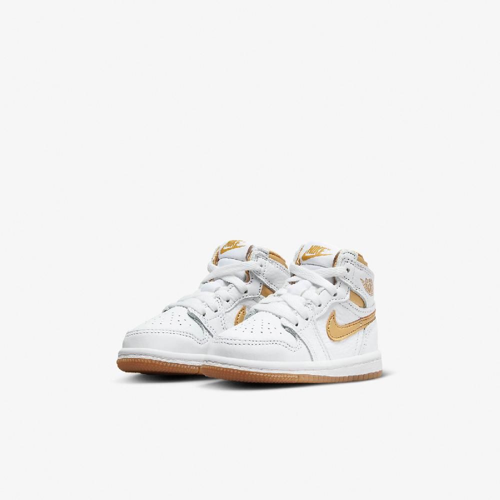 NIKE 耐吉   Air Jordan 1 High OG TD 童鞋 白 金 學步鞋 小童 親子鞋 喬丹  FD2598-107