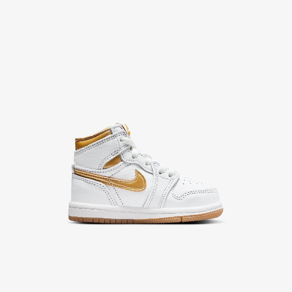 NIKE 耐吉   Air Jordan 1 High OG TD 童鞋 白 金 學步鞋 小童 親子鞋 喬丹  FD2598-107