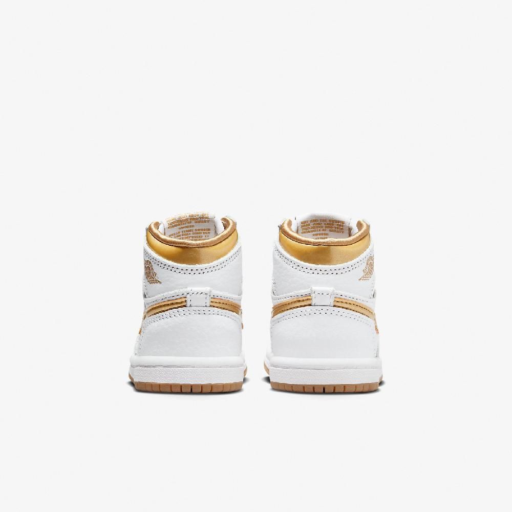 NIKE 耐吉   Air Jordan 1 High OG TD 童鞋 白 金 學步鞋 小童 親子鞋 喬丹  FD2598-107