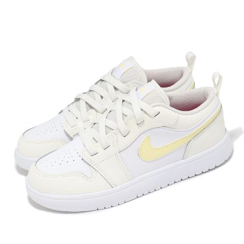 NIKE 耐吉 休閒鞋 Jordan 1 Low ALT PS 中童 白 黃 小朋友 緩衝 魔鬼氈 AJ1 FN7376-181