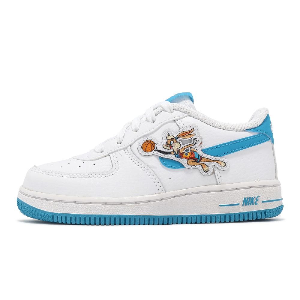 NIKE 耐吉   童鞋 Force 1 TD 小童 白 藍 學步鞋 寶寶鞋 Hare Space Jam DM3356-100