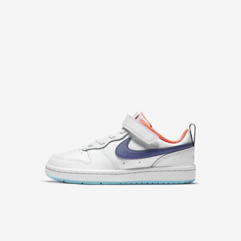 NIKE 耐吉 Court Borough Low 2 [BQ5451-112] 中童 休閒鞋 運動 低筒 皮革 穿搭 白藍橘