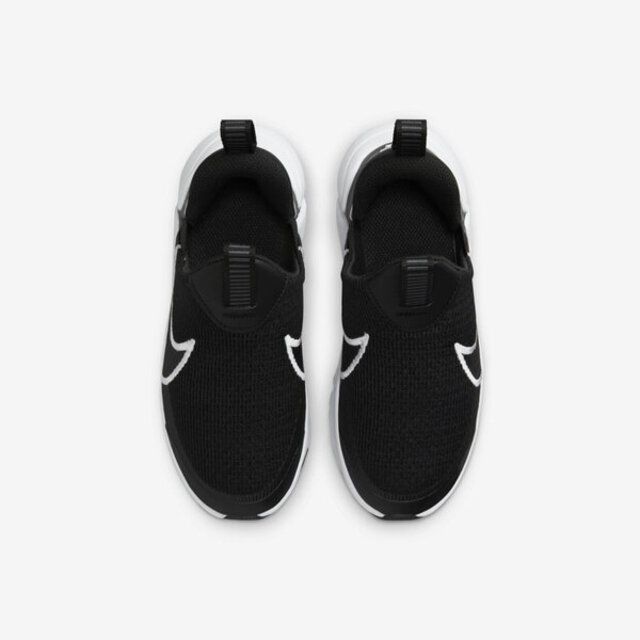NIKE 耐吉  Flex Plus 2 PS [DV9000-003] 中童 運動鞋 休閒 無鞋帶 套入式 舒適 透氣 黑白