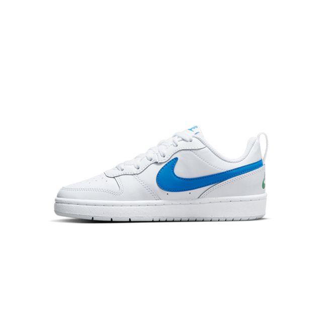 NIKE 耐吉  Court Borough Low 2 GS [BQ5448-123] 大童 休閒鞋 運動 皮革 白 清爽藍