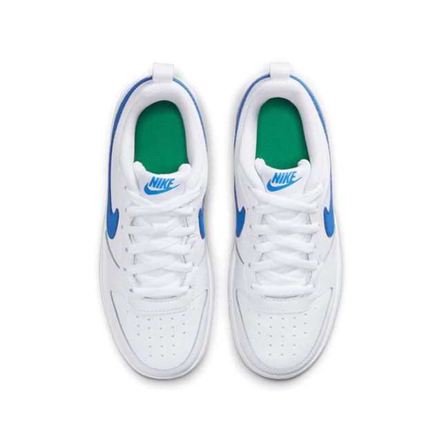 NIKE 耐吉  Court Borough Low 2 GS [BQ5448-123] 大童 休閒鞋 運動 皮革 白 清爽藍