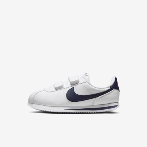 NIKE 耐吉 Cortez Basic SL PSV [904767-106] 中童 休閒鞋 經典 阿甘鞋 魔鬼氈 白 深藍