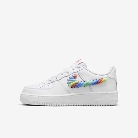 NIKE 耐吉 Air Force 1 Lv8 1 GS FQ4948-100 大童 休閒鞋 經典 彩虹編織 穿搭 白彩