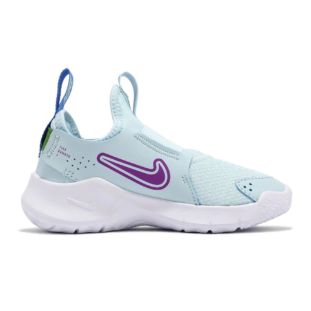 NIKE 耐吉 慢跑鞋 Flex Runner 3 PS 中童 藍 紫 小朋友 套入式 緩衝 運動鞋 FN1449-401