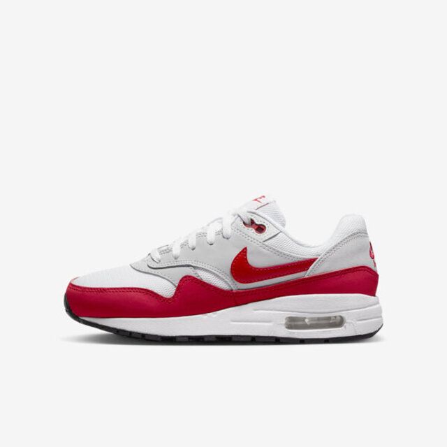 NIKE 耐吉  Air Max 1 GS DZ3307-003 大童 休閒鞋 運動 復古 經典 氣墊 緩震 舒適 灰白紅