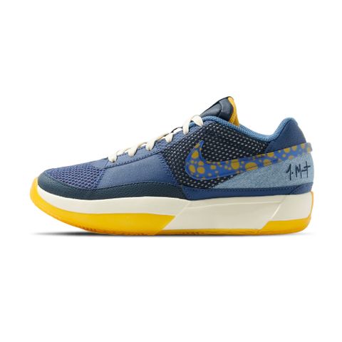 NIKE 耐吉 Nike Ja 1 SE 女 大童 深藍黃 點點 運動 包覆 實戰 緩震 氣墊 籃球鞋 FQ7371-400