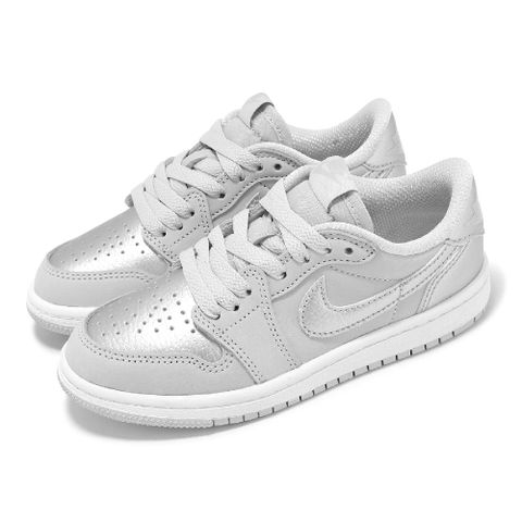 NIKE 耐吉 Nike 耐吉 休閒鞋 Air Jordan 1 Retro Low OG PS 中童 白 銀 小朋友 AJ1 FQ5436-002