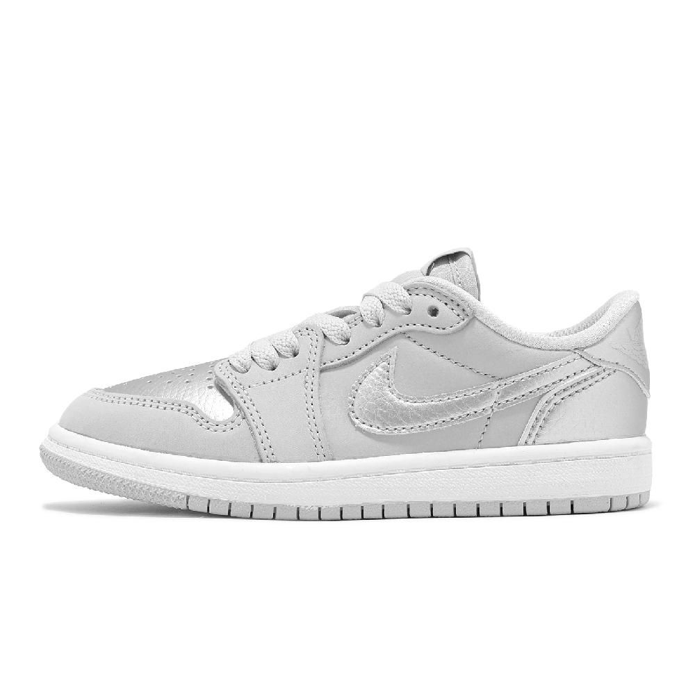 NIKE 耐吉 Nike 耐吉 休閒鞋 Air Jordan 1 Retro Low OG PS 中童 白 銀 小朋友 AJ1 FQ5436-002