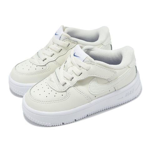 NIKE 耐吉 Nike 耐吉 童鞋 Force 1 Low EasyOn LV8 1 TD 小童 米白 藍 學步鞋 休閒鞋 FV6105-100