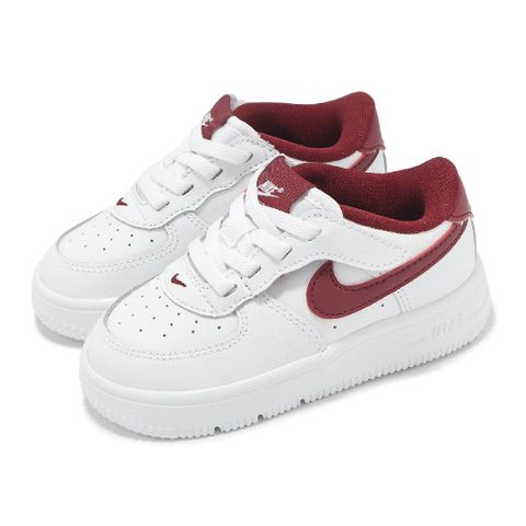 NIKE 耐吉 童鞋 Force 1 Low EasyOn 小童 白 紅 套入式 方便穿脫 休閒鞋 FN0236-105