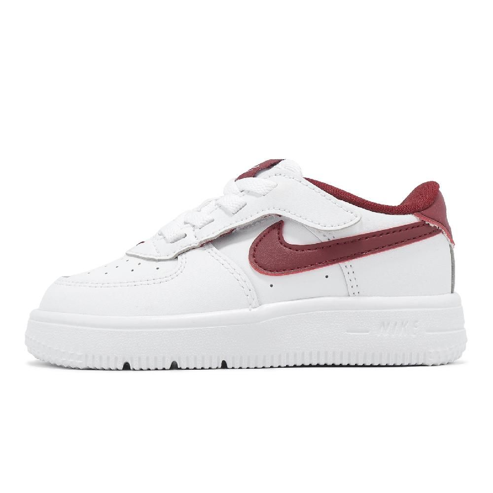 NIKE 耐吉 Nike 耐吉 童鞋 Force 1 Low EasyOn 小童 白 紅 套入式 方便穿脫 休閒鞋 FN0236-105