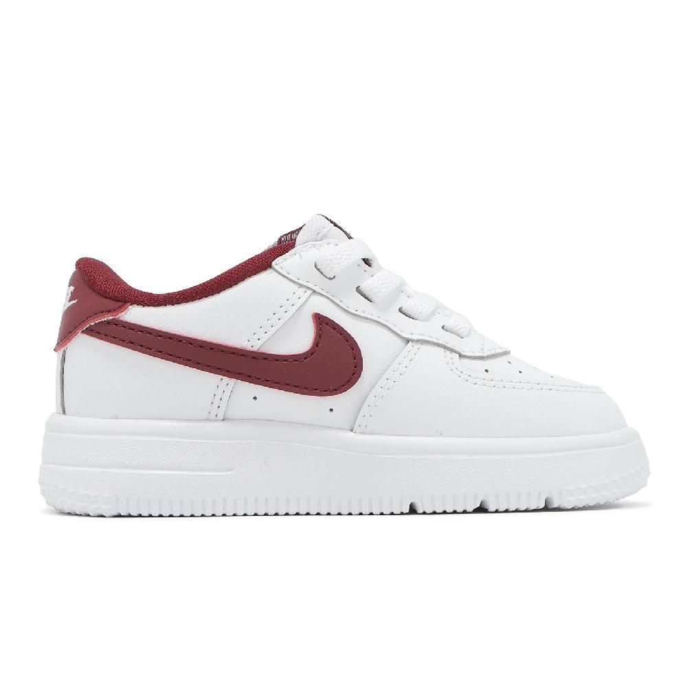 NIKE 耐吉 Nike 耐吉 童鞋 Force 1 Low EasyOn 小童 白 紅 套入式 方便穿脫 休閒鞋 FN0236-105