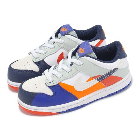 NIKE 耐吉 Nike 耐吉 童鞋 Dunk Low SE TDV Upside Down 藍 橘 拼接 小童 學步鞋 親子鞋 FV2964-100