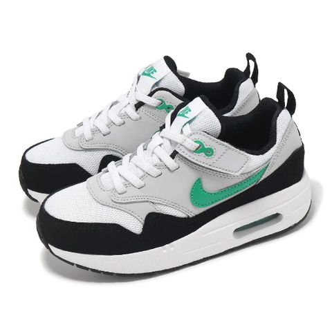 NIKE 耐吉 Nike 耐吉 休閒鞋 Air Max 1 Easyon PS 中童 白 綠 小朋友 氣墊 易穿脫 運動鞋 DZ3308-108