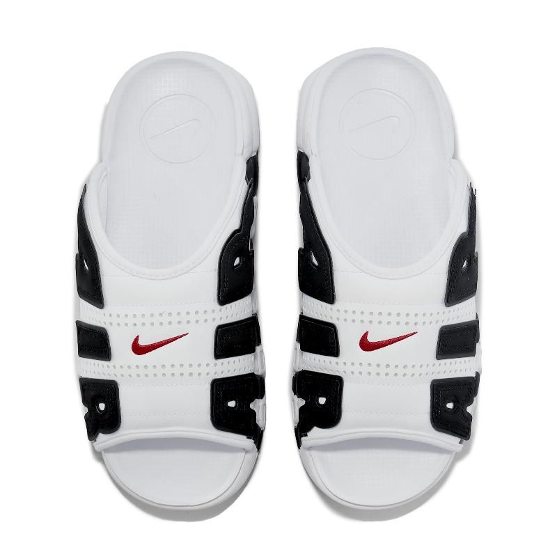 Nike 拖鞋Air More Uptempo Slide 白黑大AIR 男鞋氣墊FB7818-100