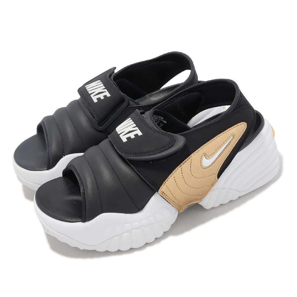 NIKE 耐吉   涼鞋 Wmns Adjust Force Sandal 女鞋 黑 白 金 Y2K 可拆綁帶 厚底 DV2136-001