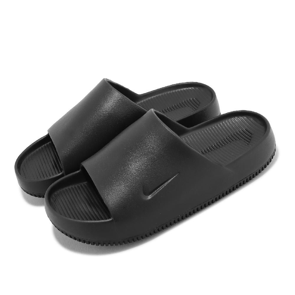 Nike 耐吉拖鞋Calm Slide 男鞋黑全黑運動拖鞋一片拖麵包拖FD4116-001
