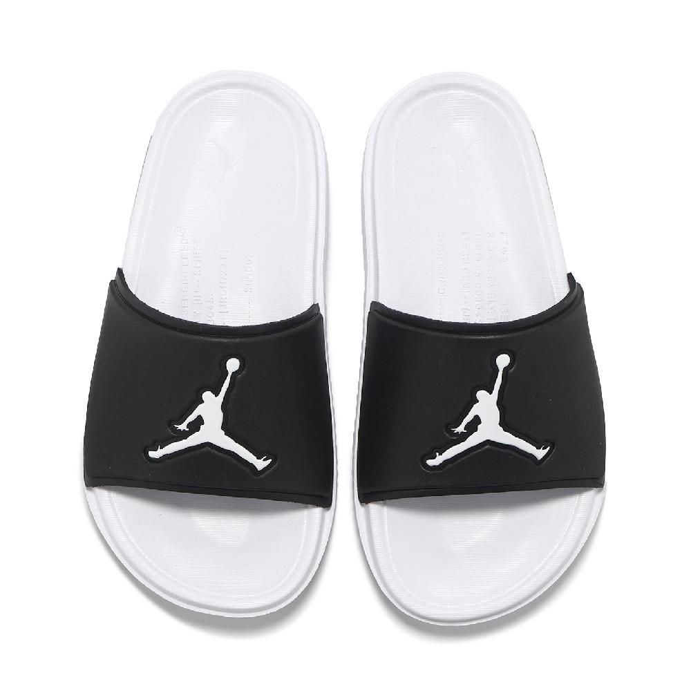 NIKE 耐吉   拖鞋 Jordan Jumpman GS 大童 女鞋 白 黑 喬丹 緩震 涼拖鞋 FQ1597-010