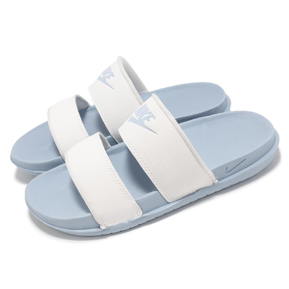 NIKE 耐吉   拖鞋 Wmns Offcourt Duo Slide 女鞋 白 藍 緩衝 涼拖鞋 DC0496-104