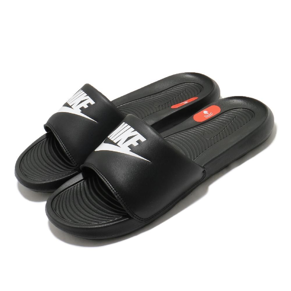 NIKE 耐吉   拖鞋 Victori One Slide 男鞋 女鞋 黑 白 大Logo 輕便 套腳 一片拖 情侶拖 CN9675-002