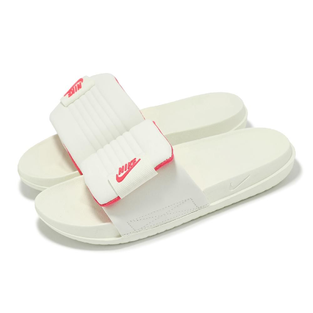 NIKE 耐吉 拖鞋 Wmns Offcourt Adjust Slide 女鞋 米白 粉 魔鬼氈 一片拖 DV1033-102