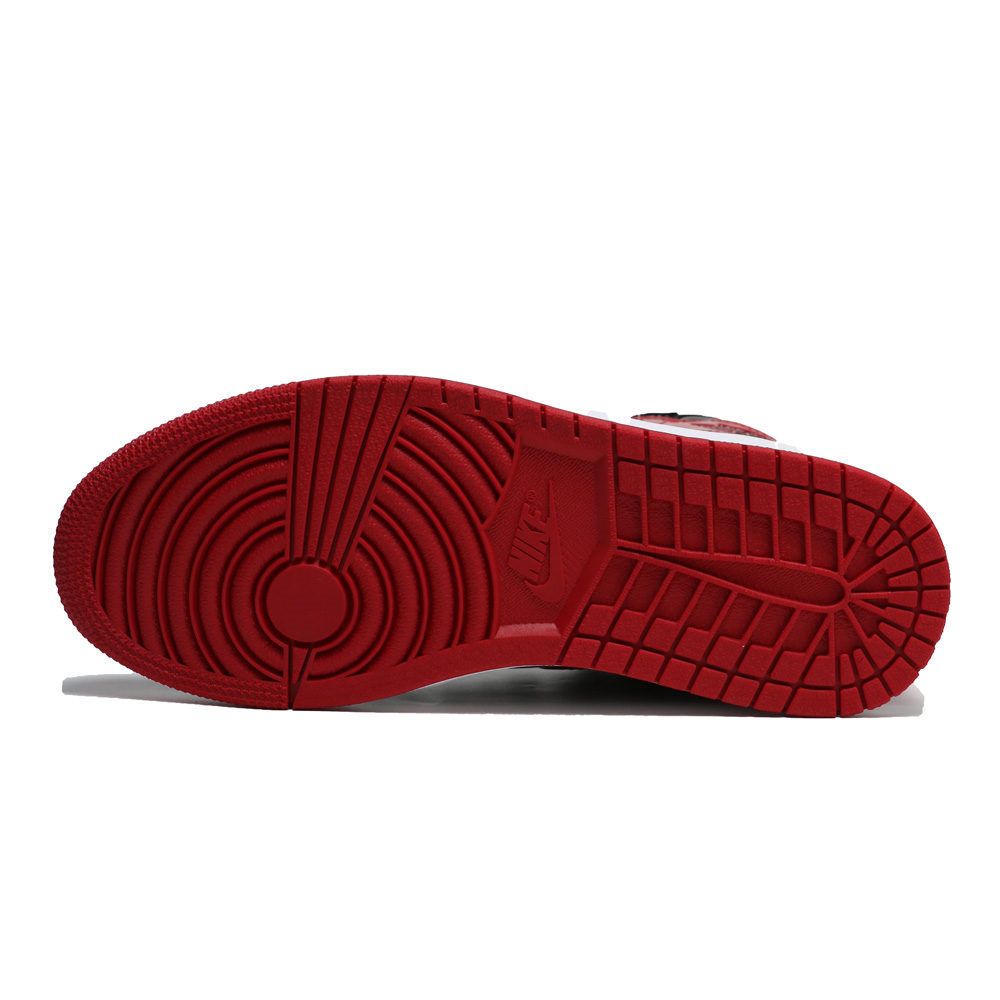 NIKE 籃球鞋AIR JORDAN 1 HIGH OG PATENT BRED 黑紅亮皮漆皮男555088 