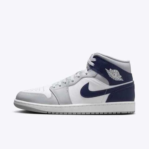 NIKE 耐吉 Air Jordan 1 Mid DQ8426-104 男 休閒鞋 運動 喬丹 中筒 AJ1 煙灰 深藍