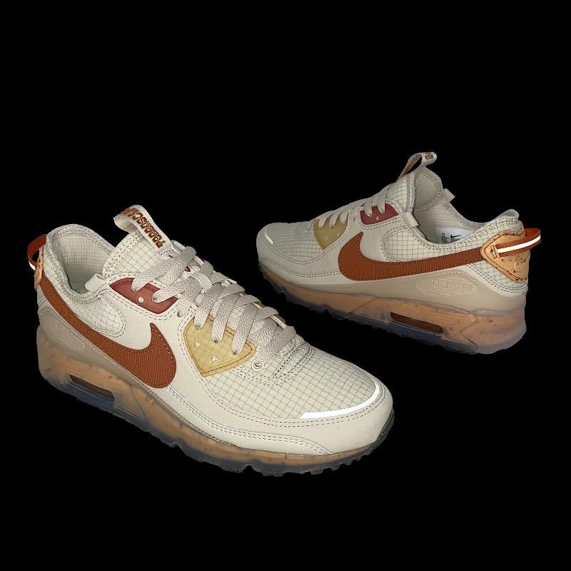 Nike 休閒鞋Air Max Terrascape 90 運動男女鞋氣墊反光情侶穿搭米白橘
