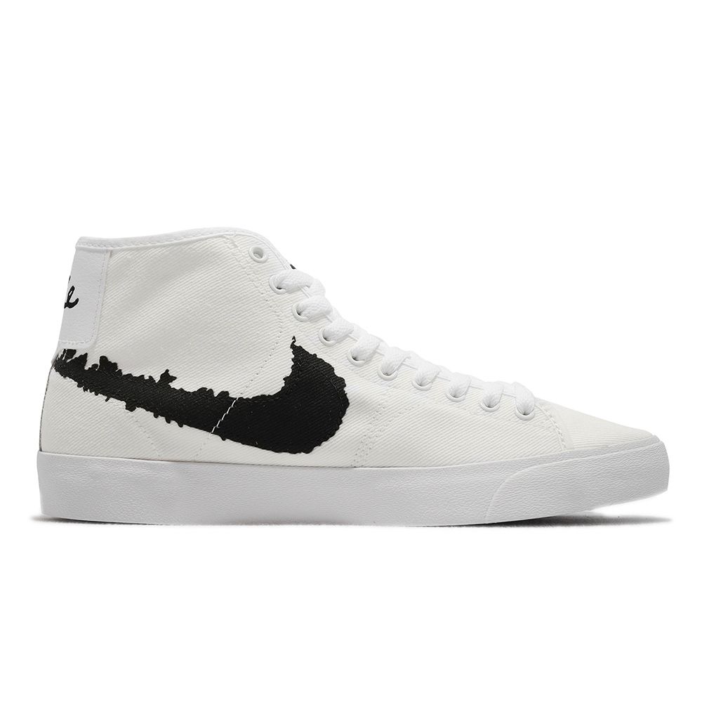 Nike 滑板鞋SB Blazer Court Mid PRM 男鞋白高筒麂皮帆布休閒鞋DM8553