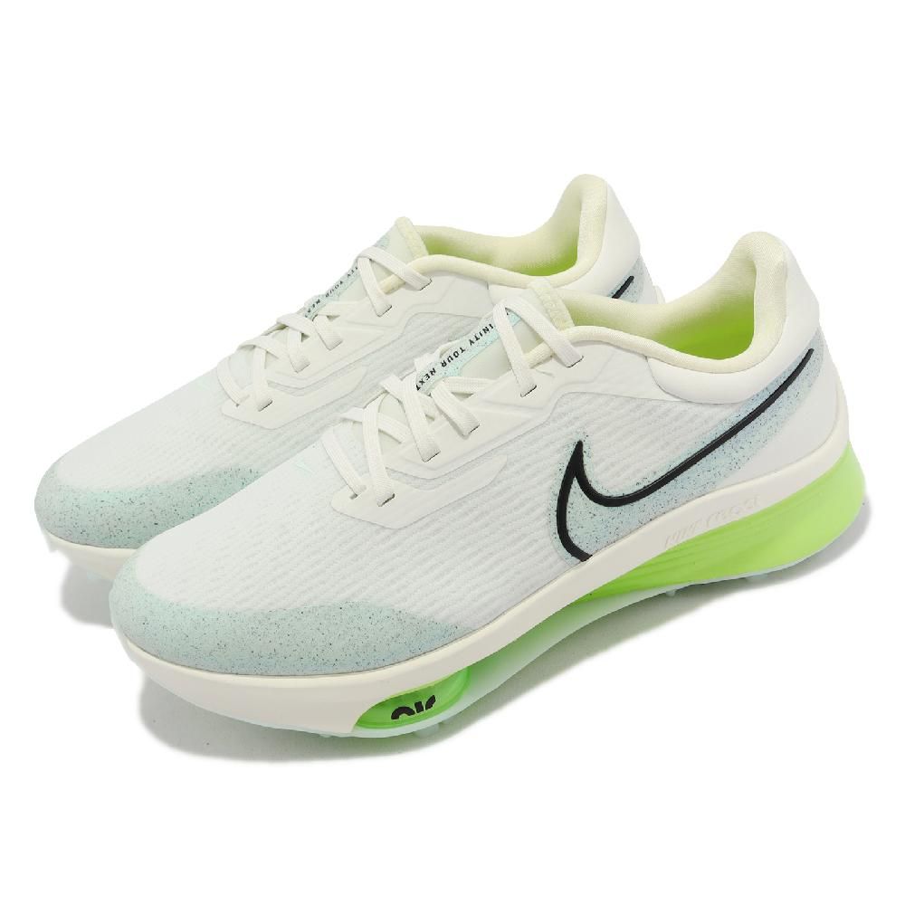 NIKE 耐吉  高爾夫球鞋 Air ZM Infinity Tour Next% 男鞋 女鞋 寬楦 白 綠 氣墊 鞋釘 DM8446-131