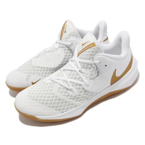 NIKE 耐吉 排球鞋 Zoom Hyperspeed Court SE 氣墊 避震 包覆 支撐 運動訓練 白 金 DJ4476-170