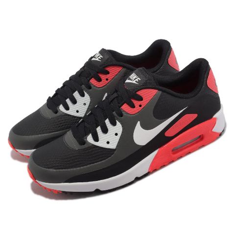 Nike 高爾夫球鞋 Air Max 90 Golf 男鞋 女鞋 黑 紅 無釘 氣墊 高球 機能 運動鞋 CU9978-010