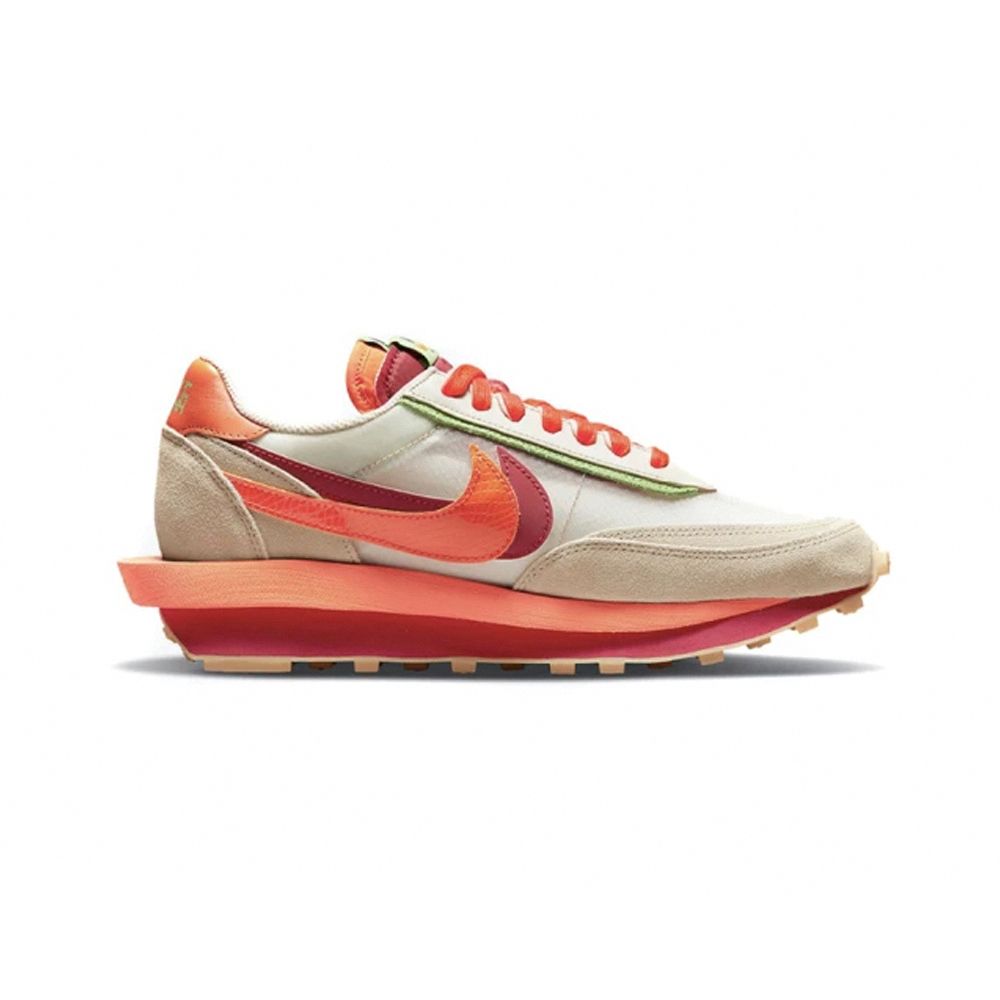 CLOT x Sacai x Nike LDWaffle Orange Blaze 米白橘解構DH1347-100