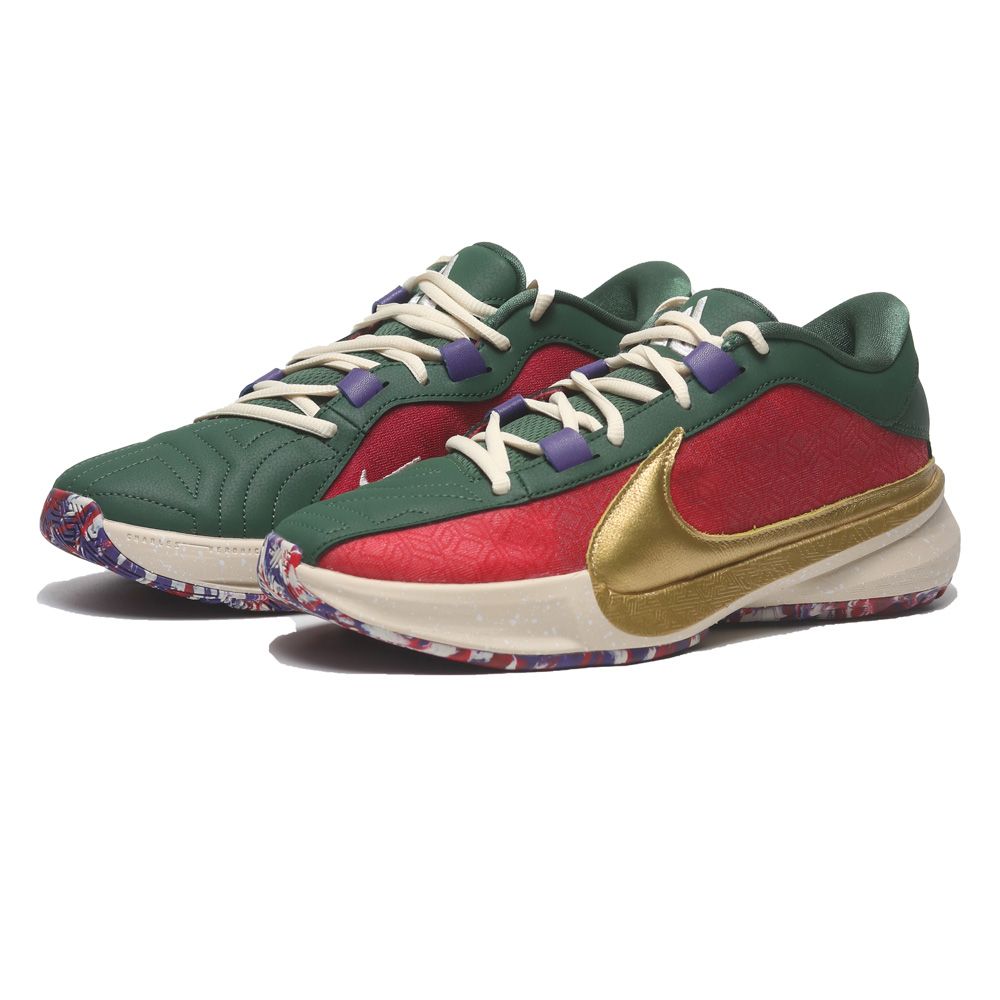 NIKE 耐吉  籃球鞋 ZOOM FREAK 5 EP 紅綠金 耐磨 實戰鞋 男 DZ2945-600