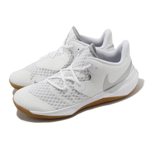 Nike 耐吉 排球鞋 Zoom Hyperspeed Court SE 男鞋 白 銀 氣墊 室內運動鞋 DJ4476-100