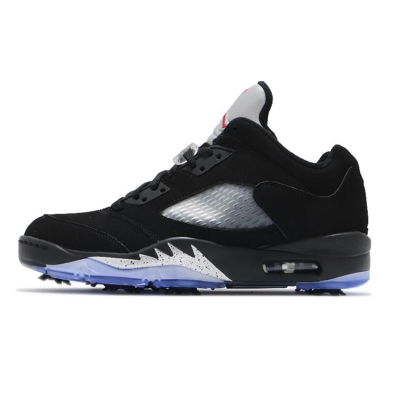 Nike 耐吉 高爾夫球鞋 Jordan 5 V Low Golf 黑 銀紅 男鞋 高球 5代 CU4523-003