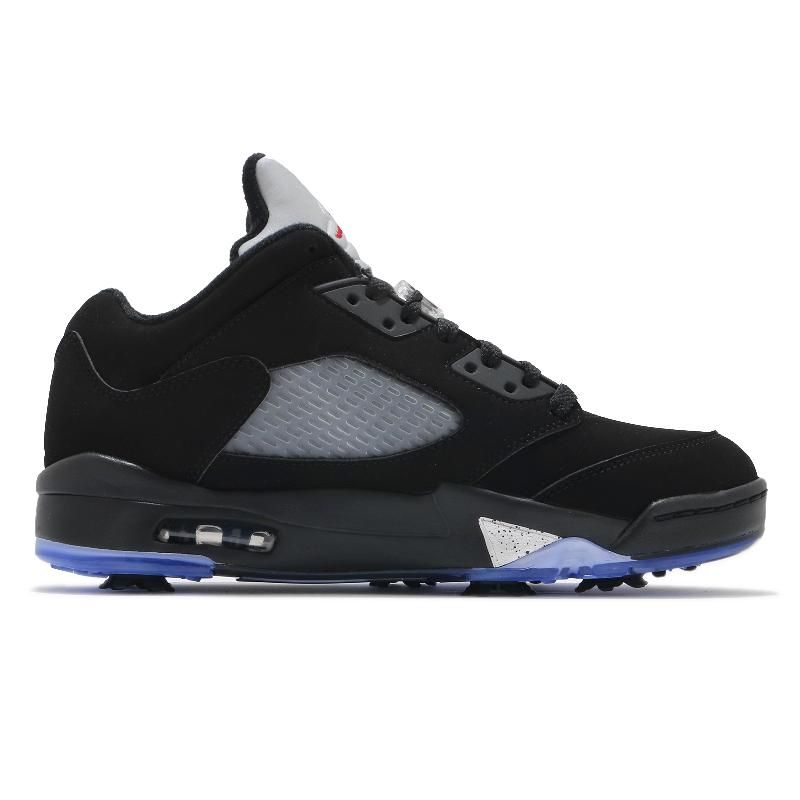 Nike 耐吉高爾夫球鞋Jordan 5 V Low Golf 黑銀紅男鞋高球5代CU4523-003