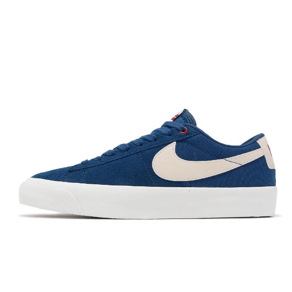 NIKE 耐吉   滑板鞋 SB Zoom Blazer Low Pro GT 男鞋 藍 米白 麂皮 氣墊 板鞋 運動鞋 DC7695-403