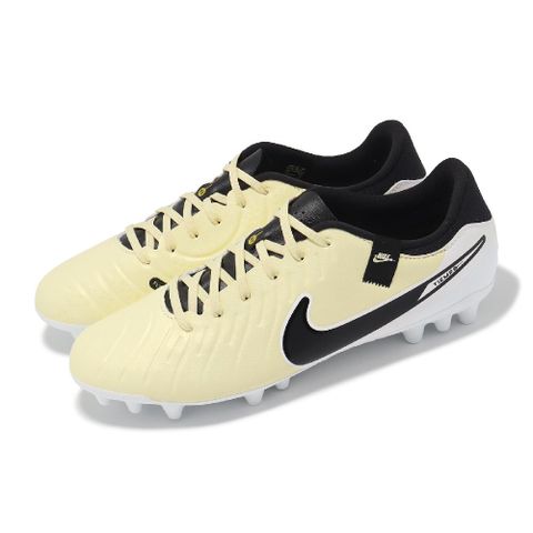 Nike 耐吉 足球鞋 Legend 10 Academy AG 男鞋 米黃 黑 人工草皮 皮革 DV4340-700