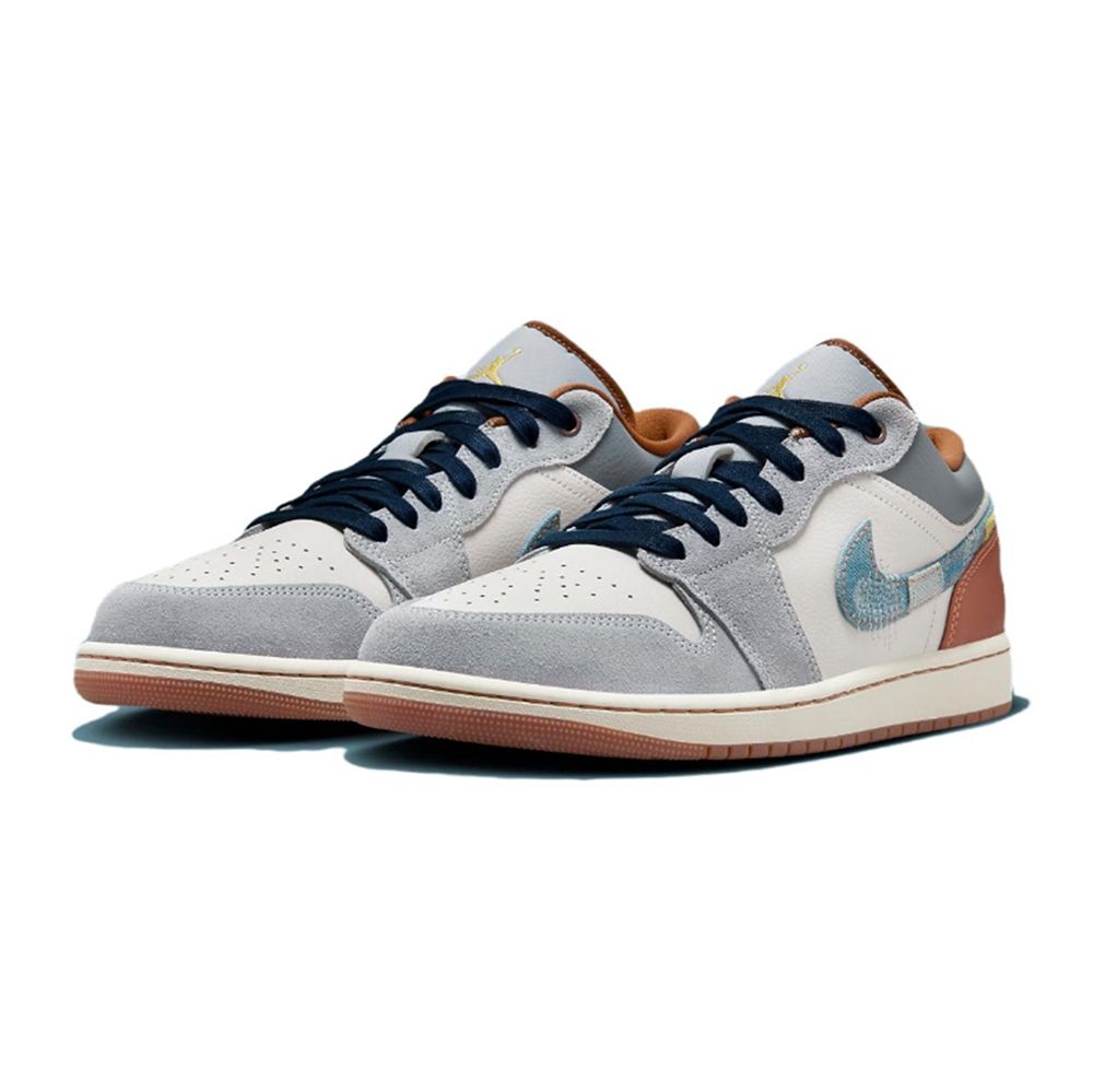 NIKE 耐吉 Air Jordan 1 Low SE Phantom Repaired Denim Swoosh 單寧拼色 FZ5042-041