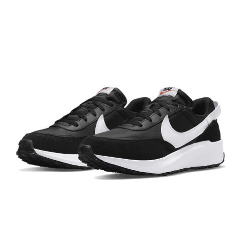 【NIKE 耐吉】Nike Waffle Debut 基本款 舒適 男鞋 慢跑鞋 運動休閒鞋 復古 麂皮 黑白 DH9522-001