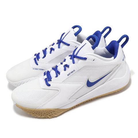 NIKE 耐吉 排球鞋 Air Zoom HyperAce 3 男鞋 女鞋 白 藍 氣墊 室內運動 羽排鞋 運動鞋 FQ7074-106