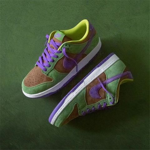 NIKE 耐吉 休閒鞋 DUNK LOW VENEER 棕綠紫 醜小鴨 低筒 男 DA1469-200