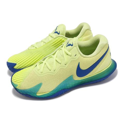 Nike 耐吉 網球鞋 Zoom Vapor Cage 4 Rafa 男鞋 螢光綠 藍 Nadal 硬地專用 運動鞋 DD1579-700